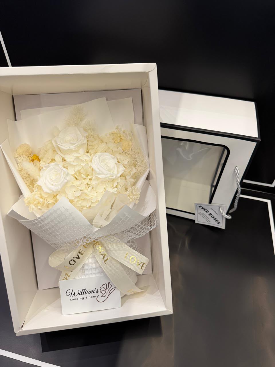 Ivory White Preserved Bouquet