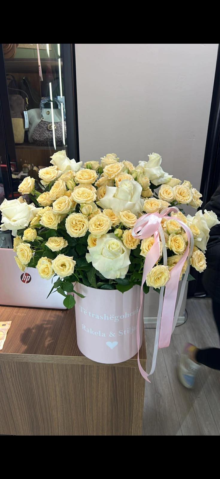 Luxe Ivory Roses Vase