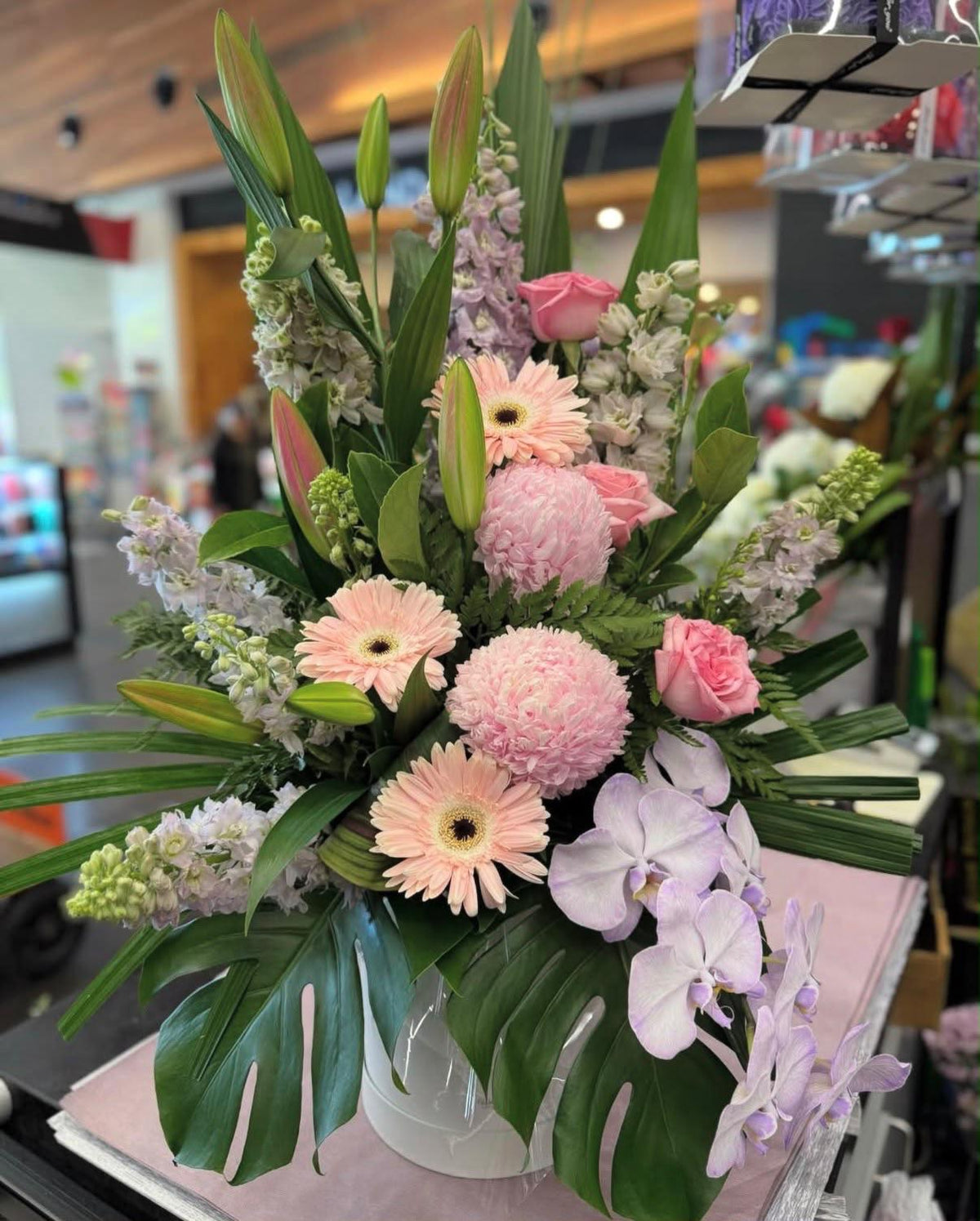Luxury Pastel Hat Box Arrangement