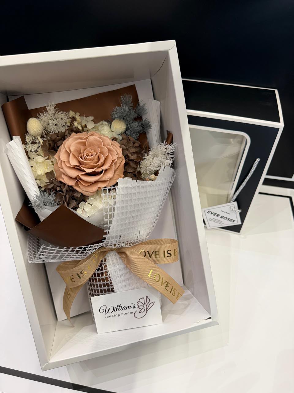Peach Rose Preserved Bouquet