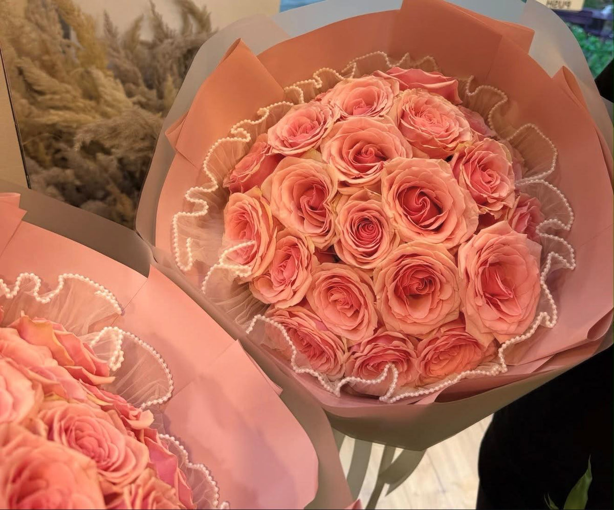 Royal Peach Roses Bouquet