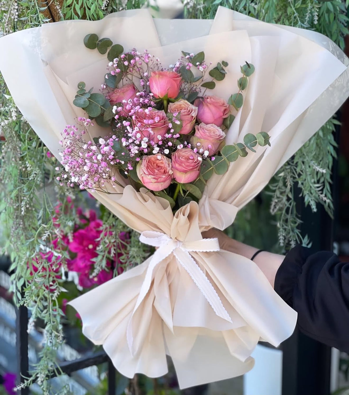 Sweet Peach Roses Bouquet