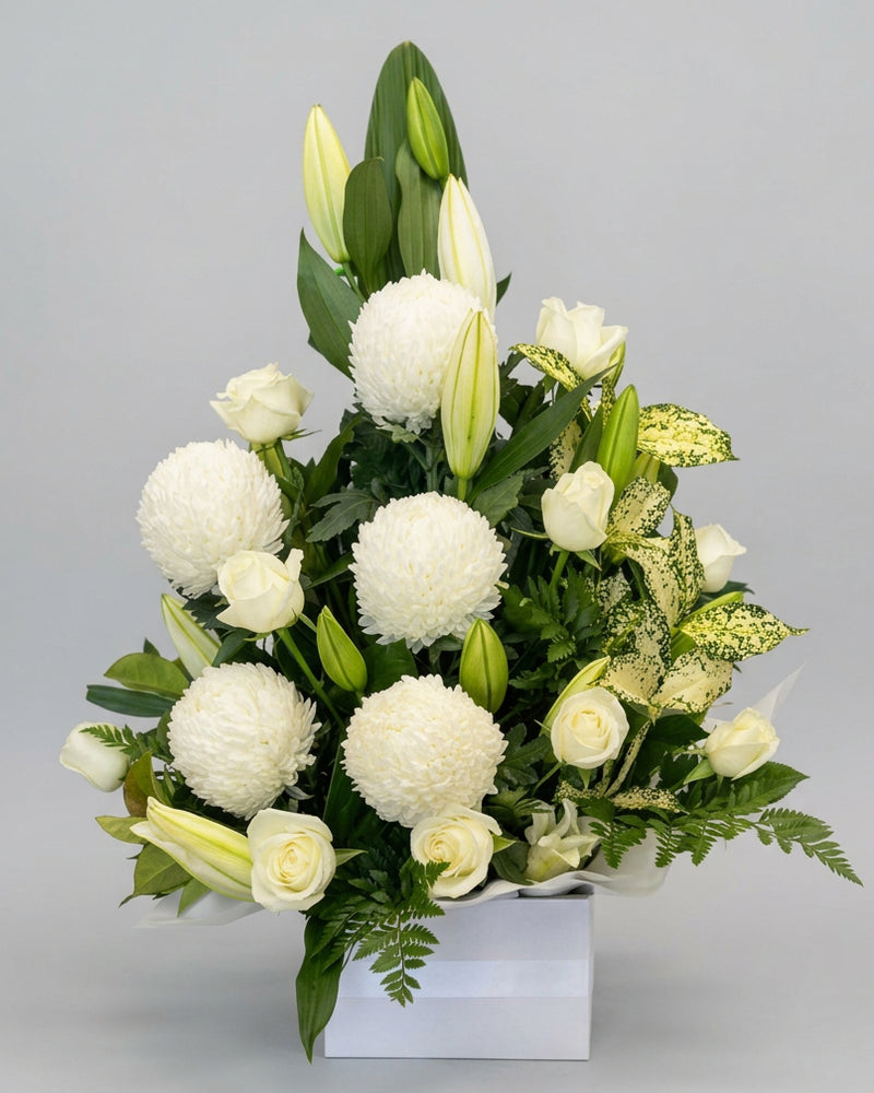 White Love Box Arrangement
