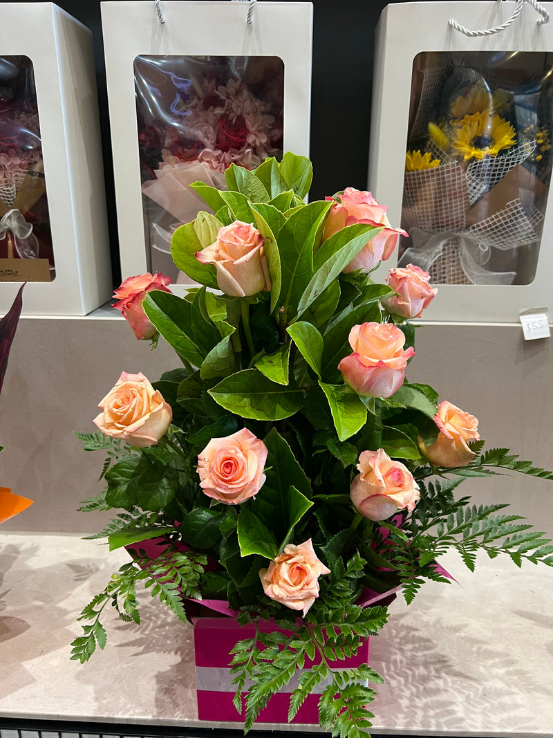 Peach Roses Arrangement