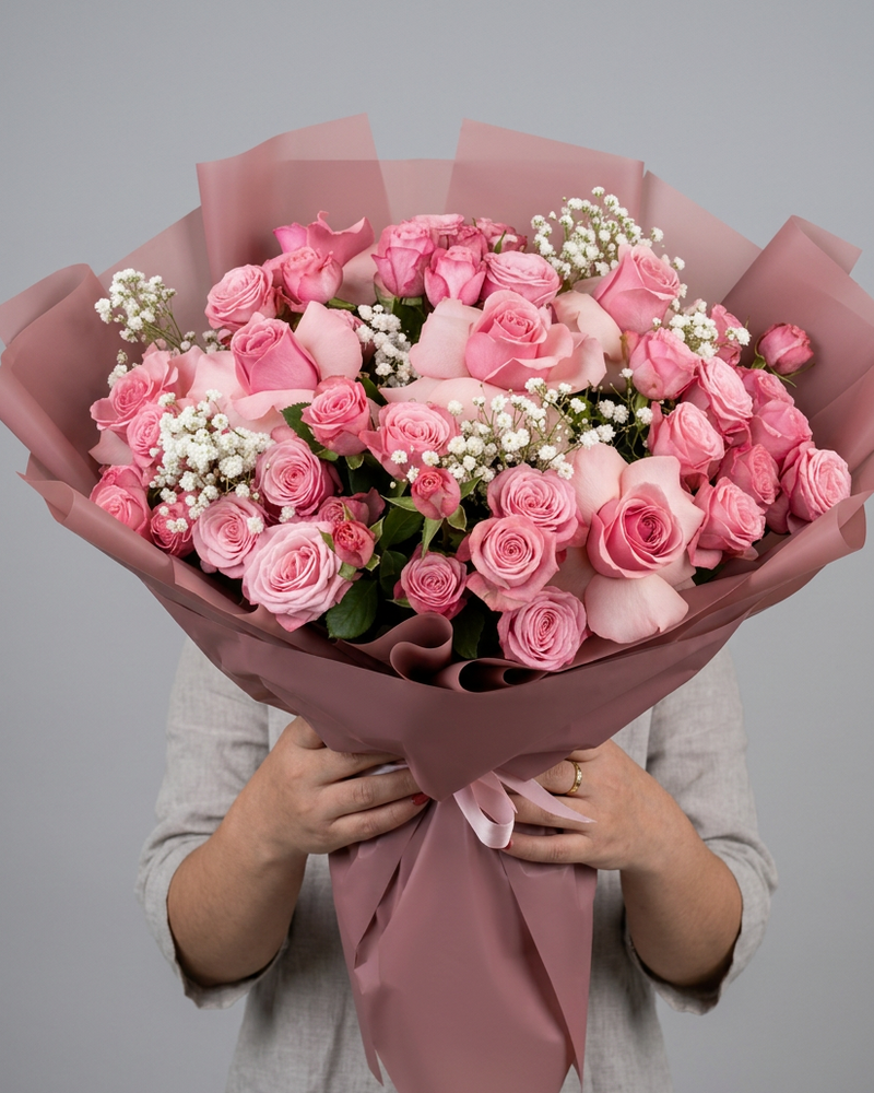 Grand Rose Elegance Pink Bouquet