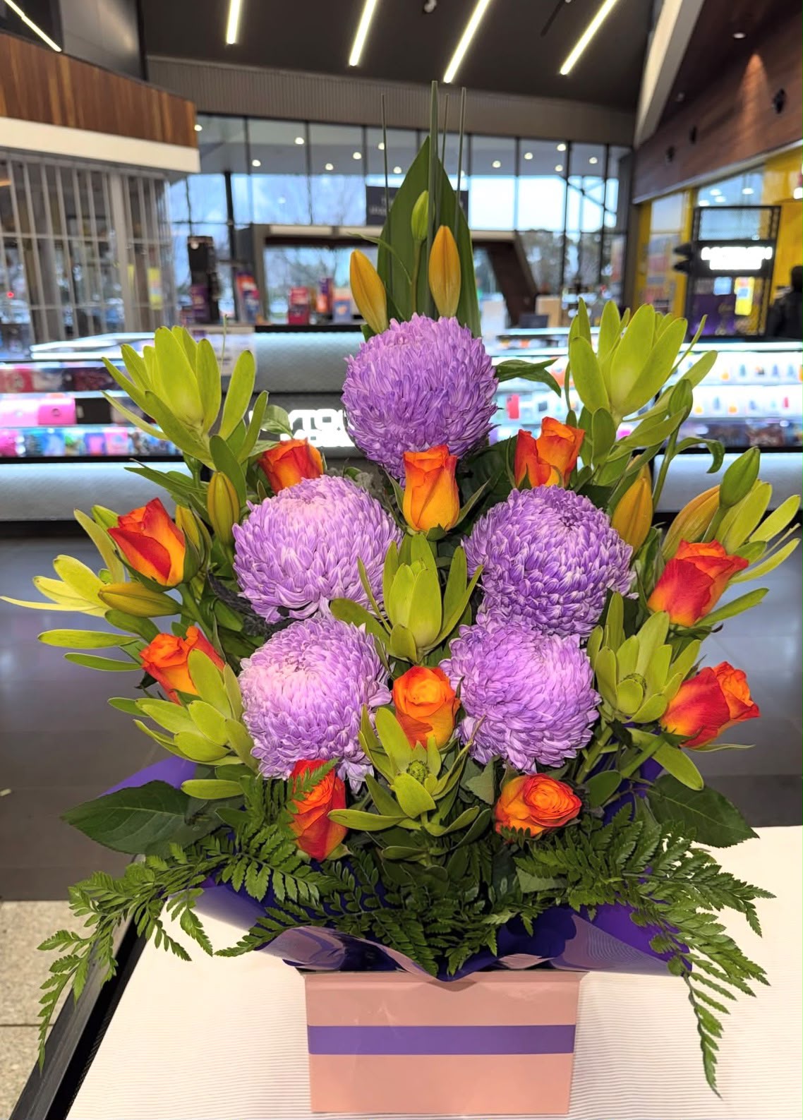 Lavender Glow Box Arrangement