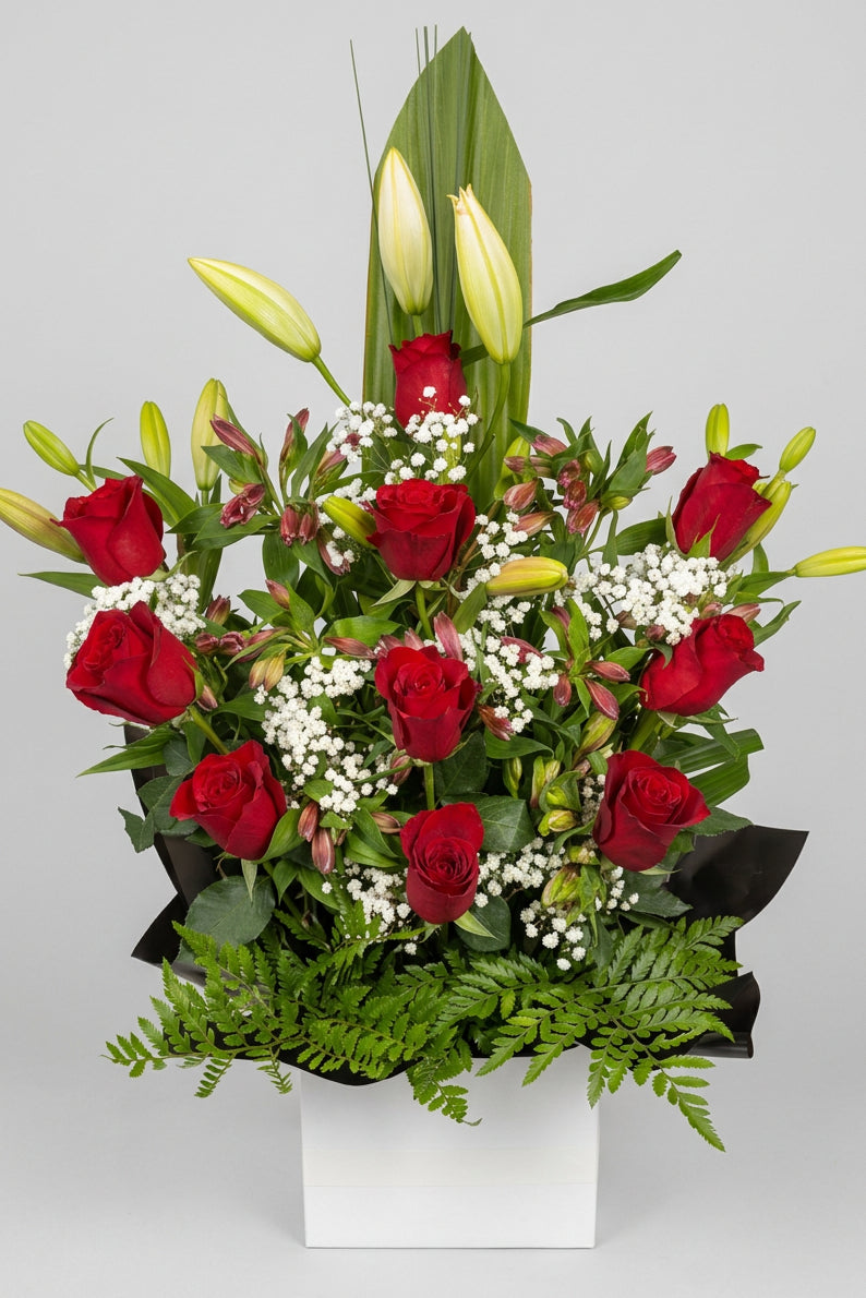 Love in Red Box Arrangement