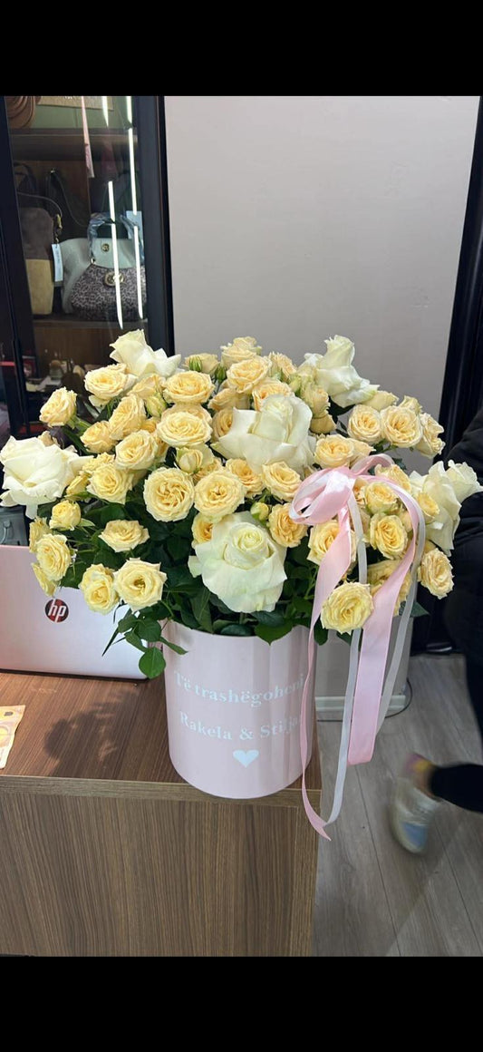 Luxe Ivory Roses Vase