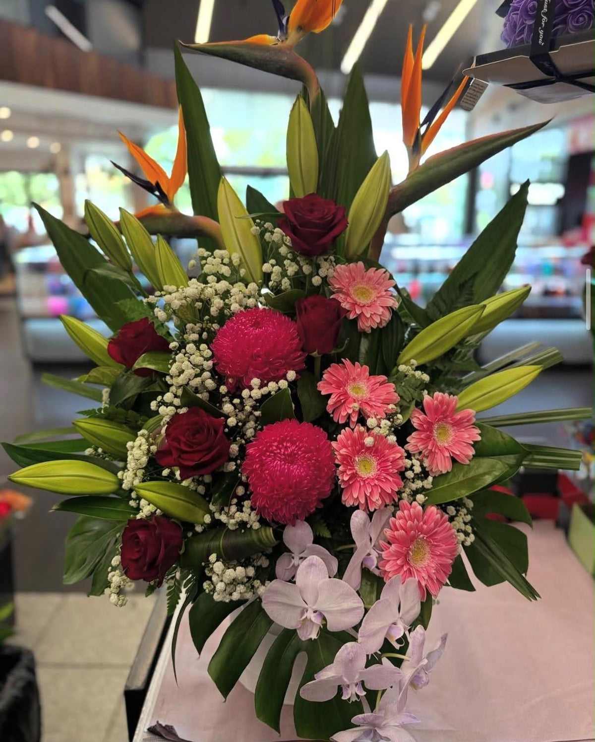 Luxury Bright Hat Box Arrangement