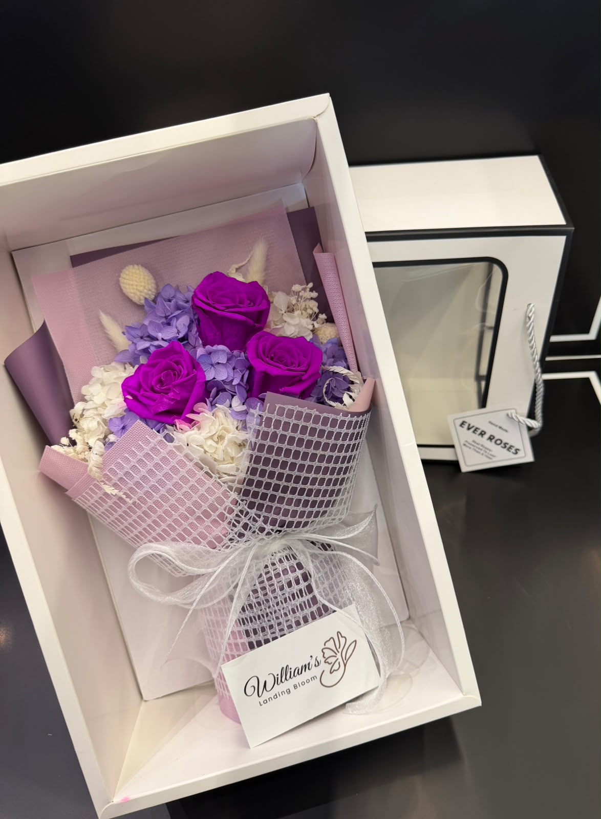 Purple Rose Preserved Bouquet