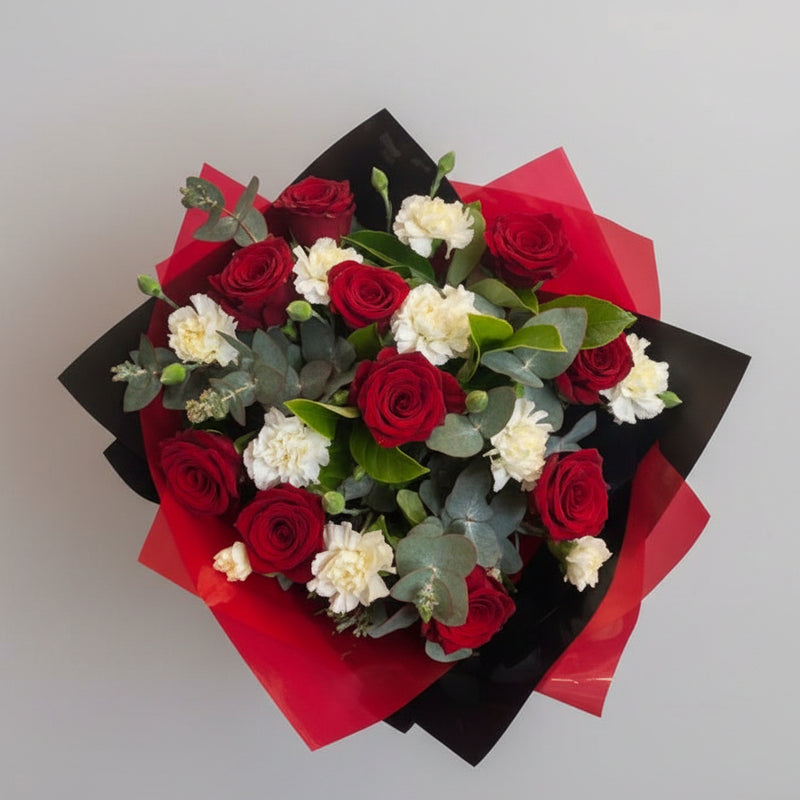 Crimson Harmony Rose Bouquet