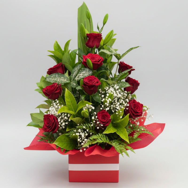 Passionate Dozen Roses Box